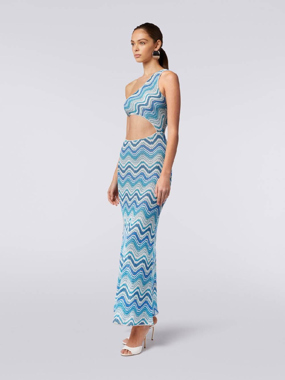 Missoni Copricostume lungo in crochet chevron con taglio cut out e lurex Offerta settimanale