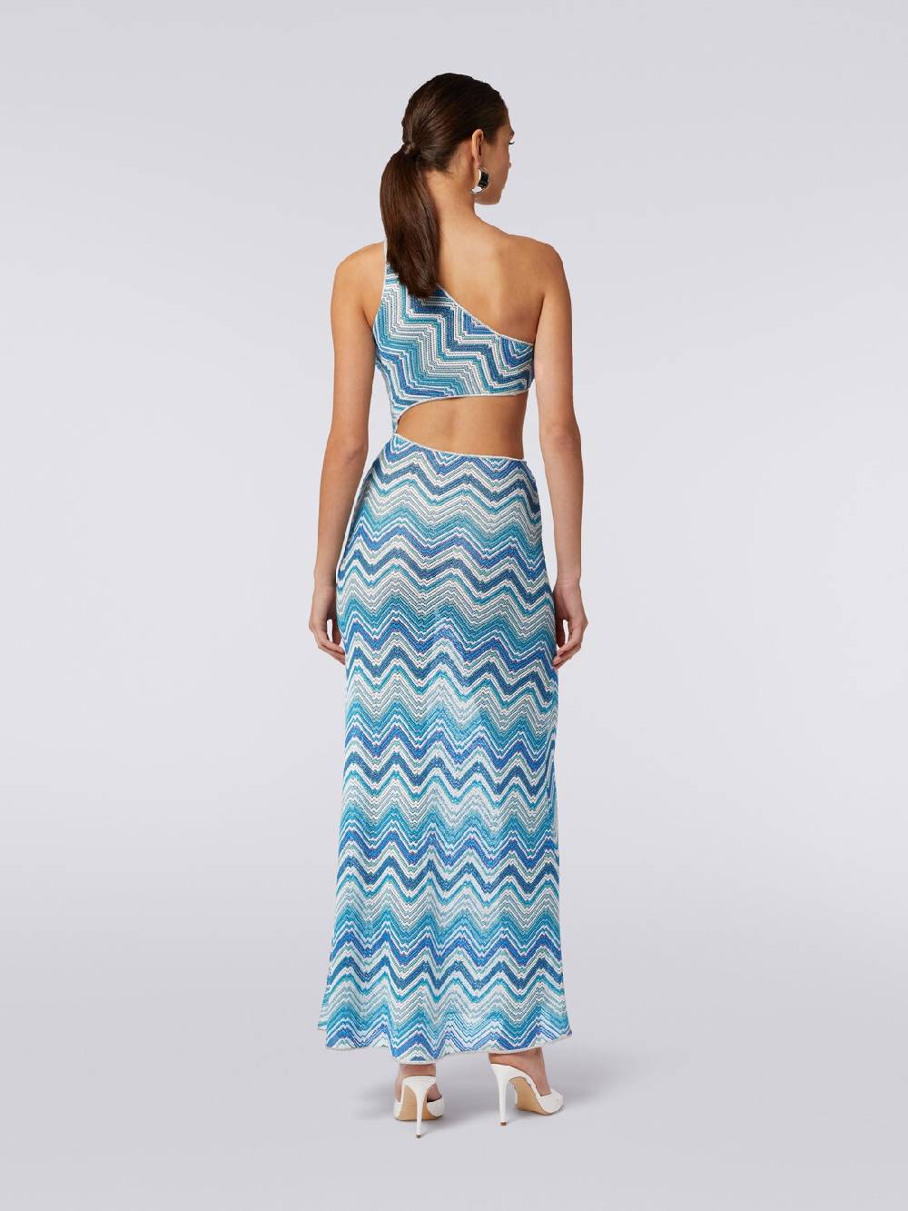 Missoni Copricostume lungo in crochet chevron con taglio cut out e lurex Offerta settimanale