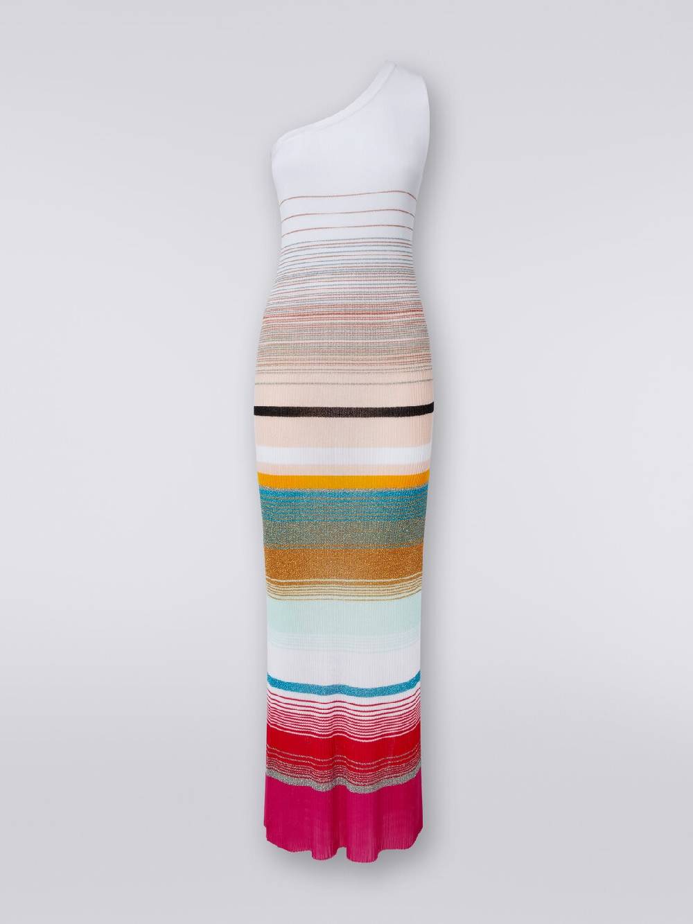 Missoni Abito monospalla in maglia a costine rigata con lurex Ritorno libero