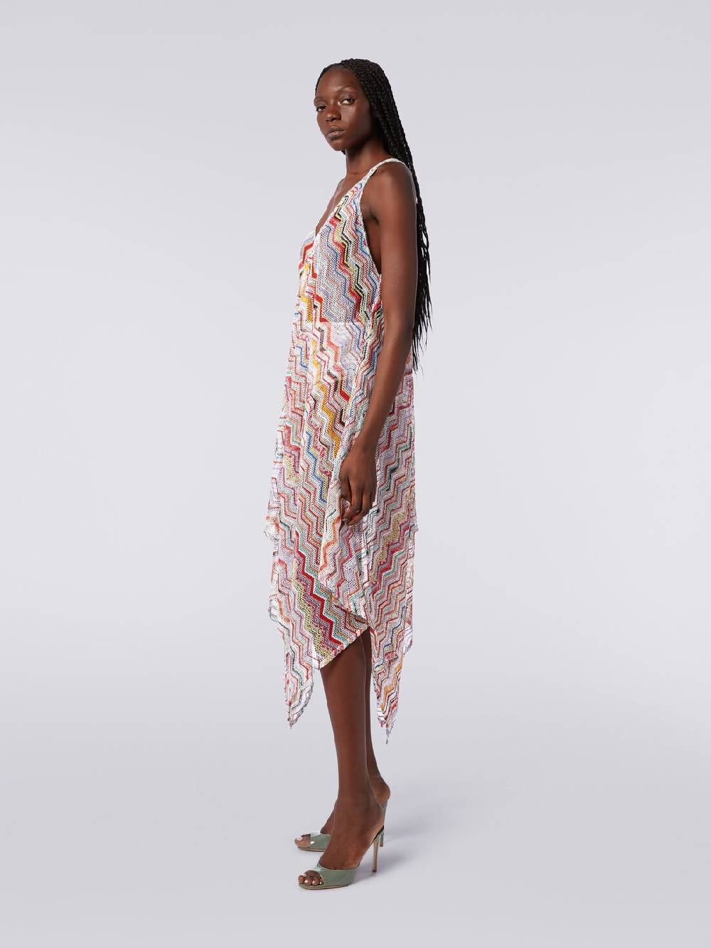 Missoni Copricostume lungo in crochet zig zag con lurex Rilascio limitato