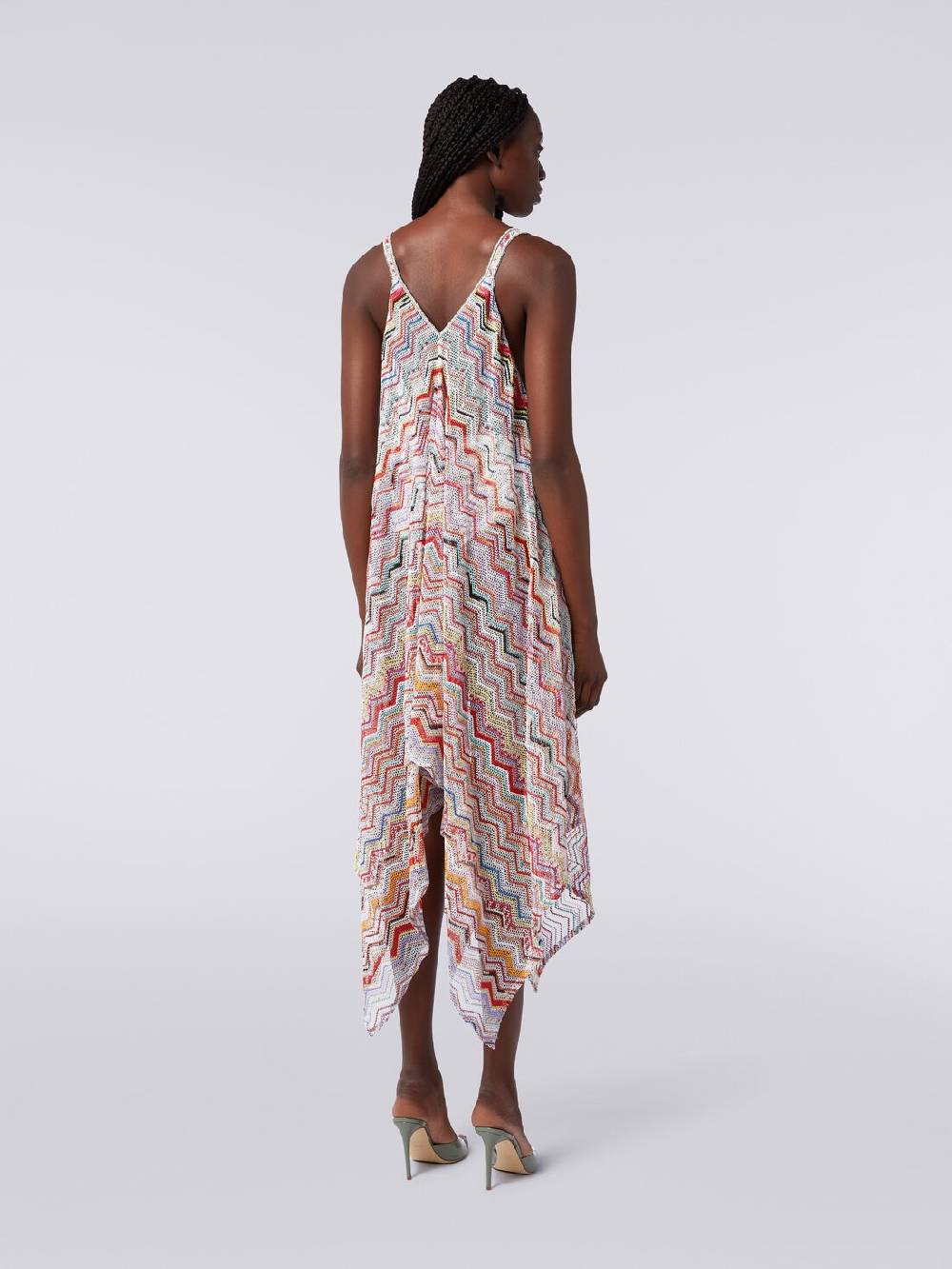 Missoni Copricostume lungo in crochet zig zag con lurex Rilascio limitato