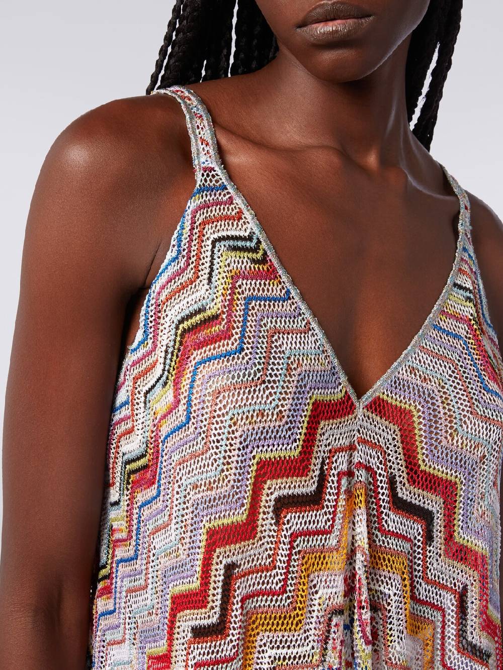 Missoni Copricostume lungo in crochet zig zag con lurex Rilascio limitato