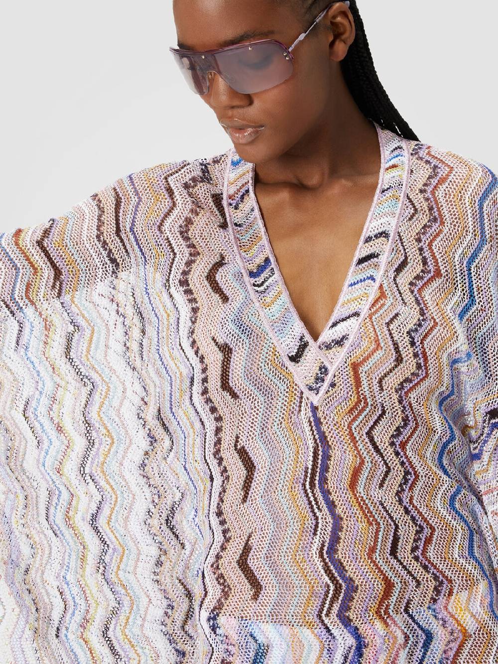 Missoni Caftano copricostume corto in crochet zig zag con lurex Ultimi tre giorni