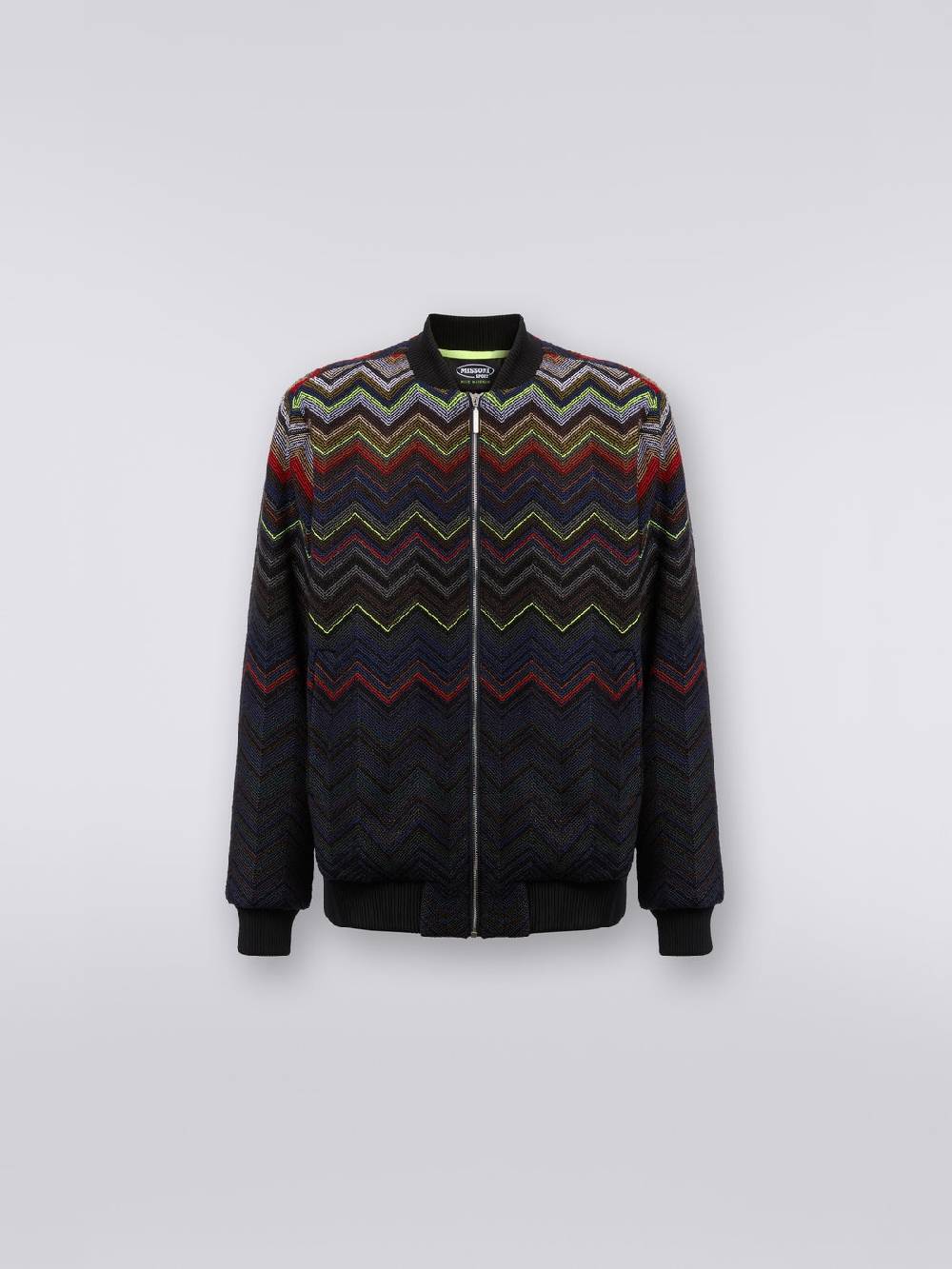 Missoni Bomber in misto lana e cotone chevron in collaborazione con Mike Maignan