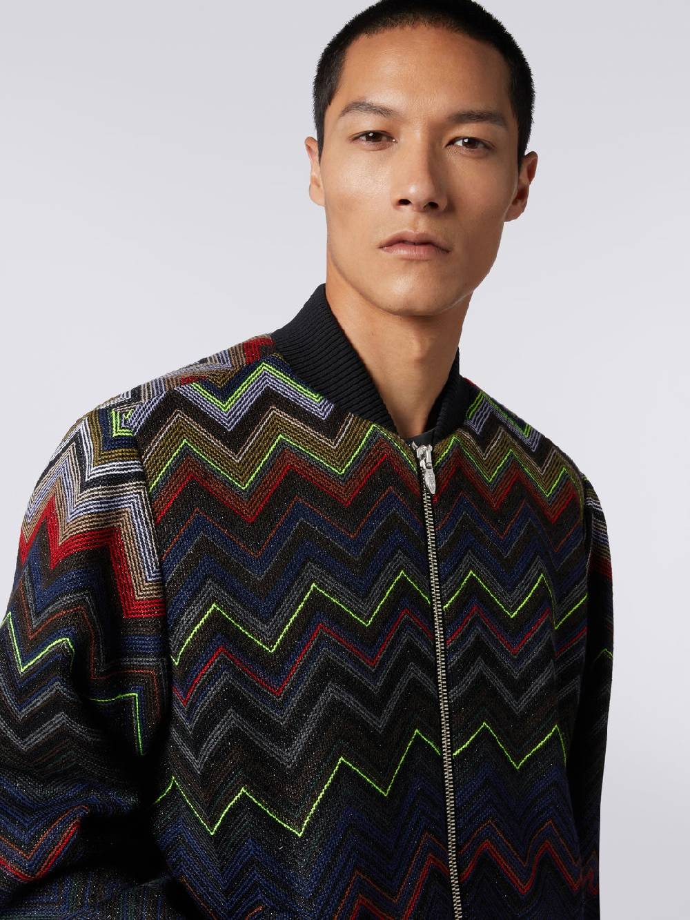 Missoni Bomber in misto lana e cotone chevron in collaborazione con Mike Maignan Latest stili