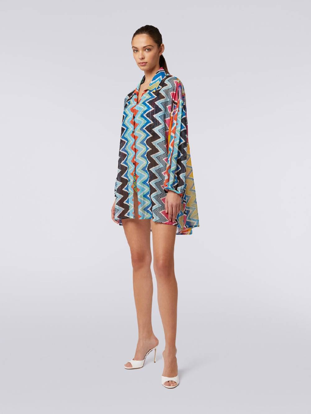 Missoni Blusa oversize in seta e cotone stampa zig zag Ultimi due giorni