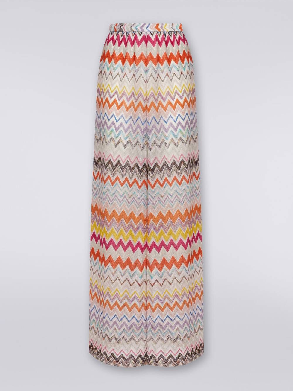 Missoni Pantaloni a palazzo in misto viscosa chevron lamé