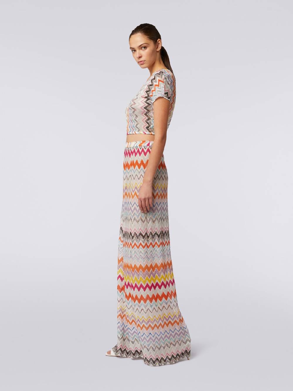 Missoni Pantaloni a palazzo in misto viscosa chevron lamé Promozione temporanea