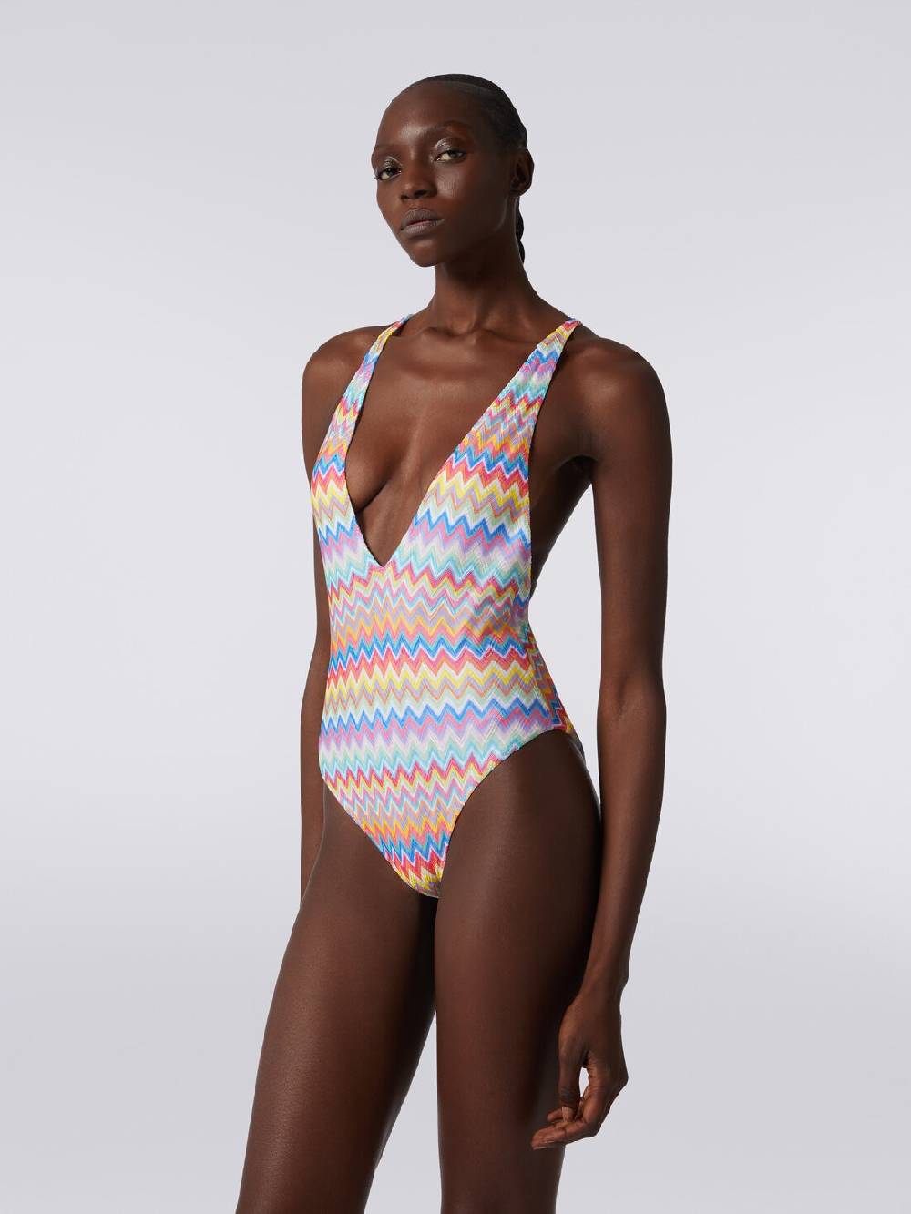 Missoni Costume intero stampa zig zag con scollatura a V Fino al 50% di sconto