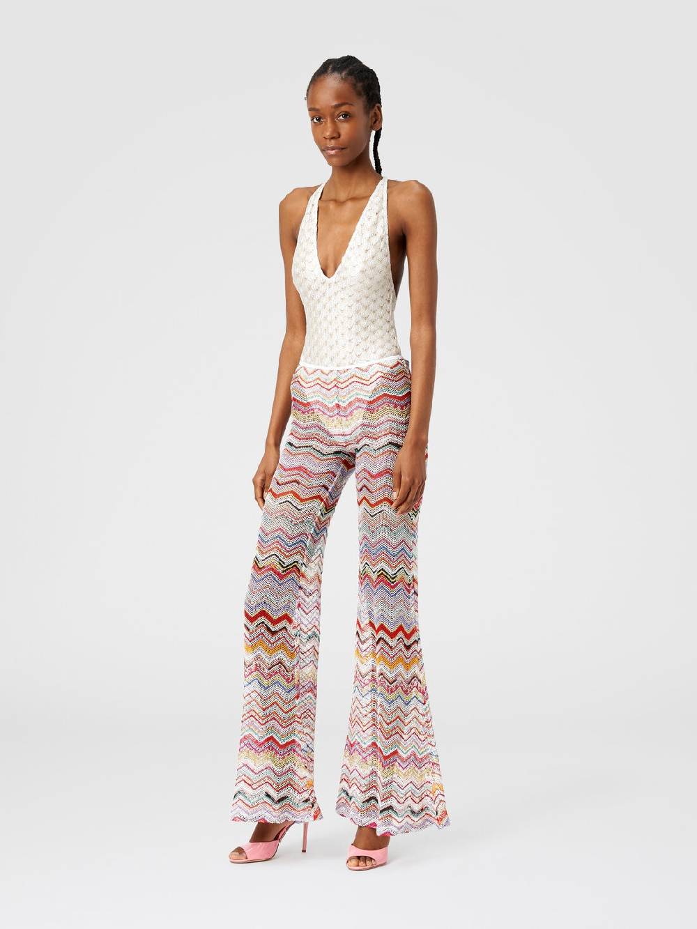 Missoni Pantaloni svasati in crochet zig zag con lurex Fino al 65% di sconto
