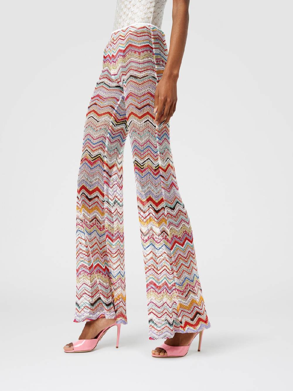 Missoni Pantaloni svasati in crochet zig zag con lurex Fino al 65% di sconto