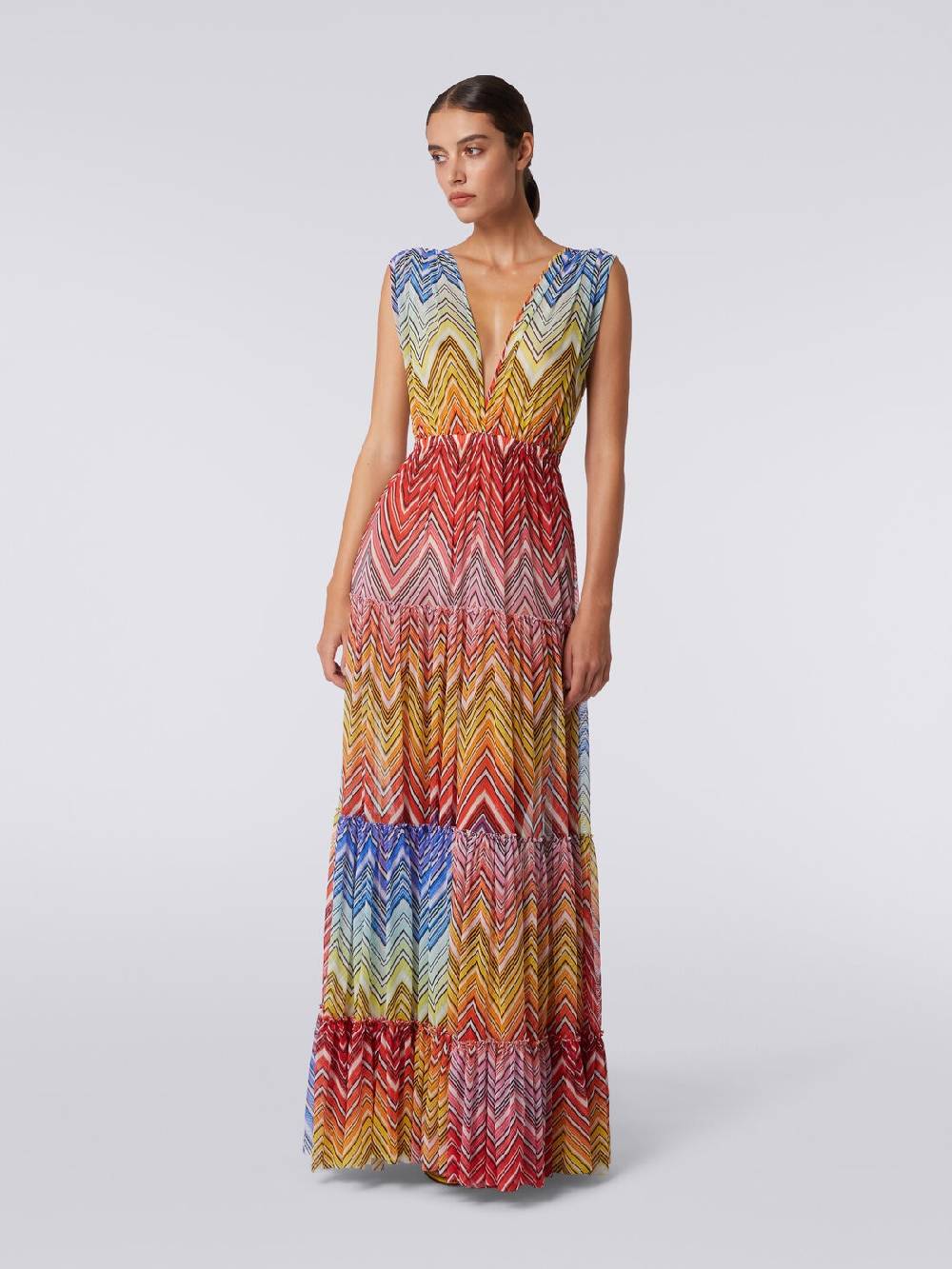 Missoni Abito copricostume lungo in tulle stampa zig zag Only for today