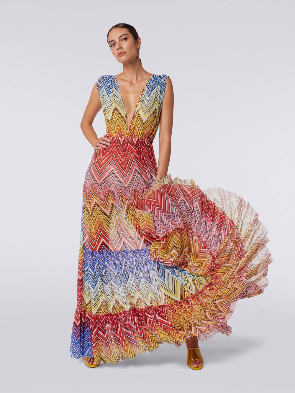 Missoni Abito copricostume lungo in tulle stampa zig zag Only for today