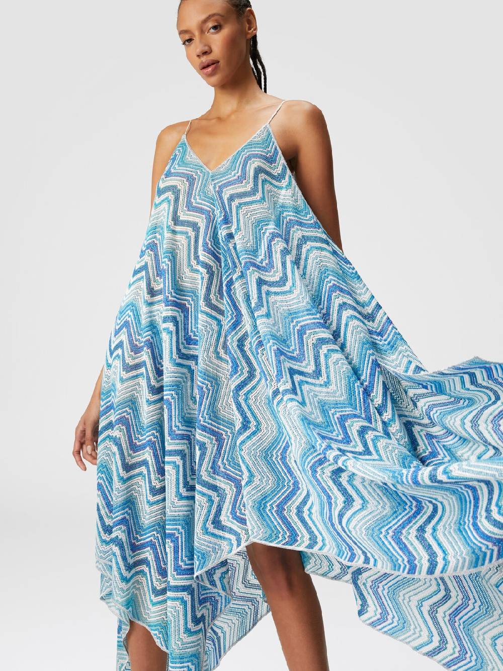 Missoni Copricostume lungo taglio foulard in crochet chevron lamé Sostegno trimestrale