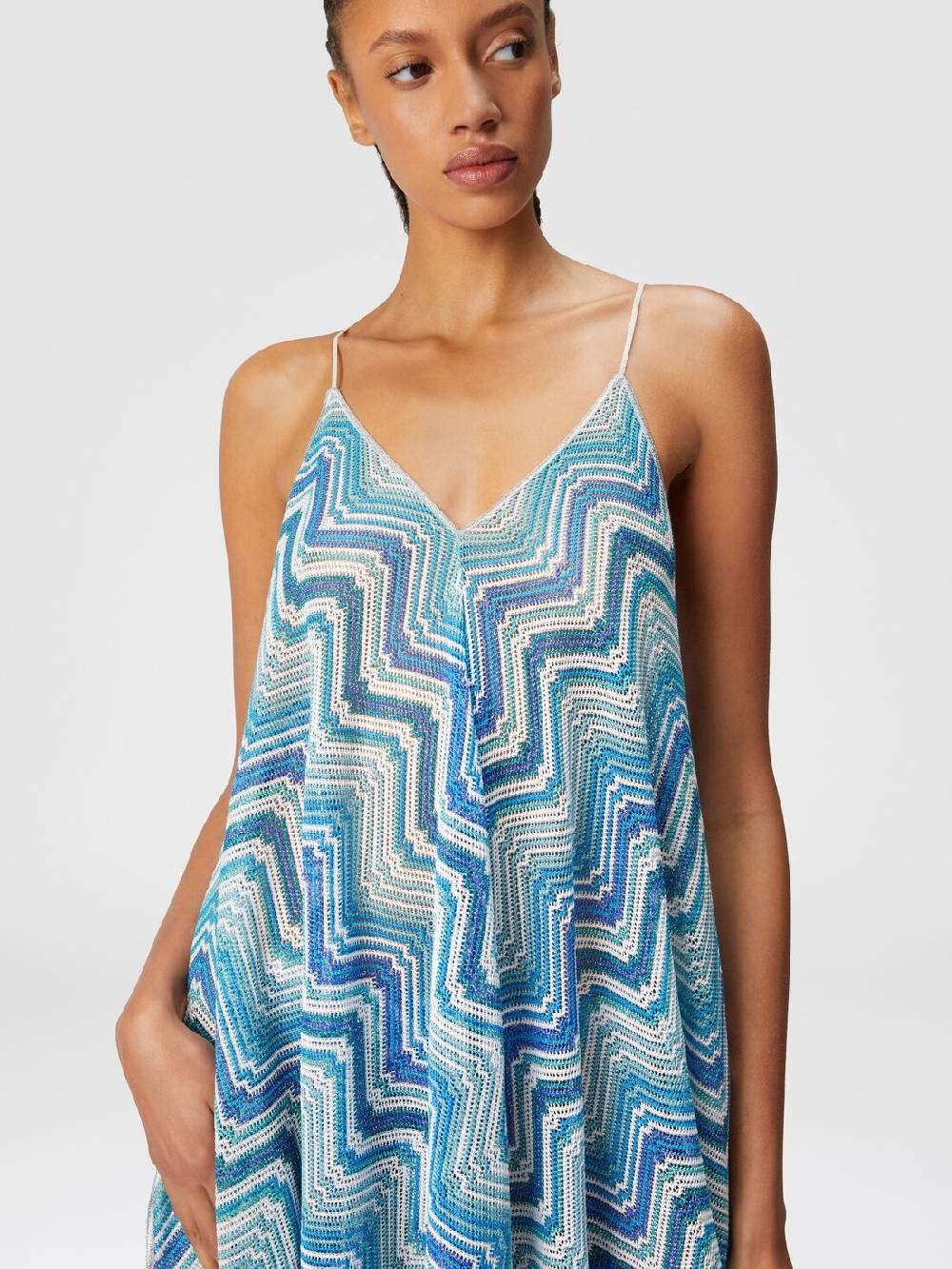 Missoni Copricostume lungo taglio foulard in crochet chevron lamé Sostegno trimestrale