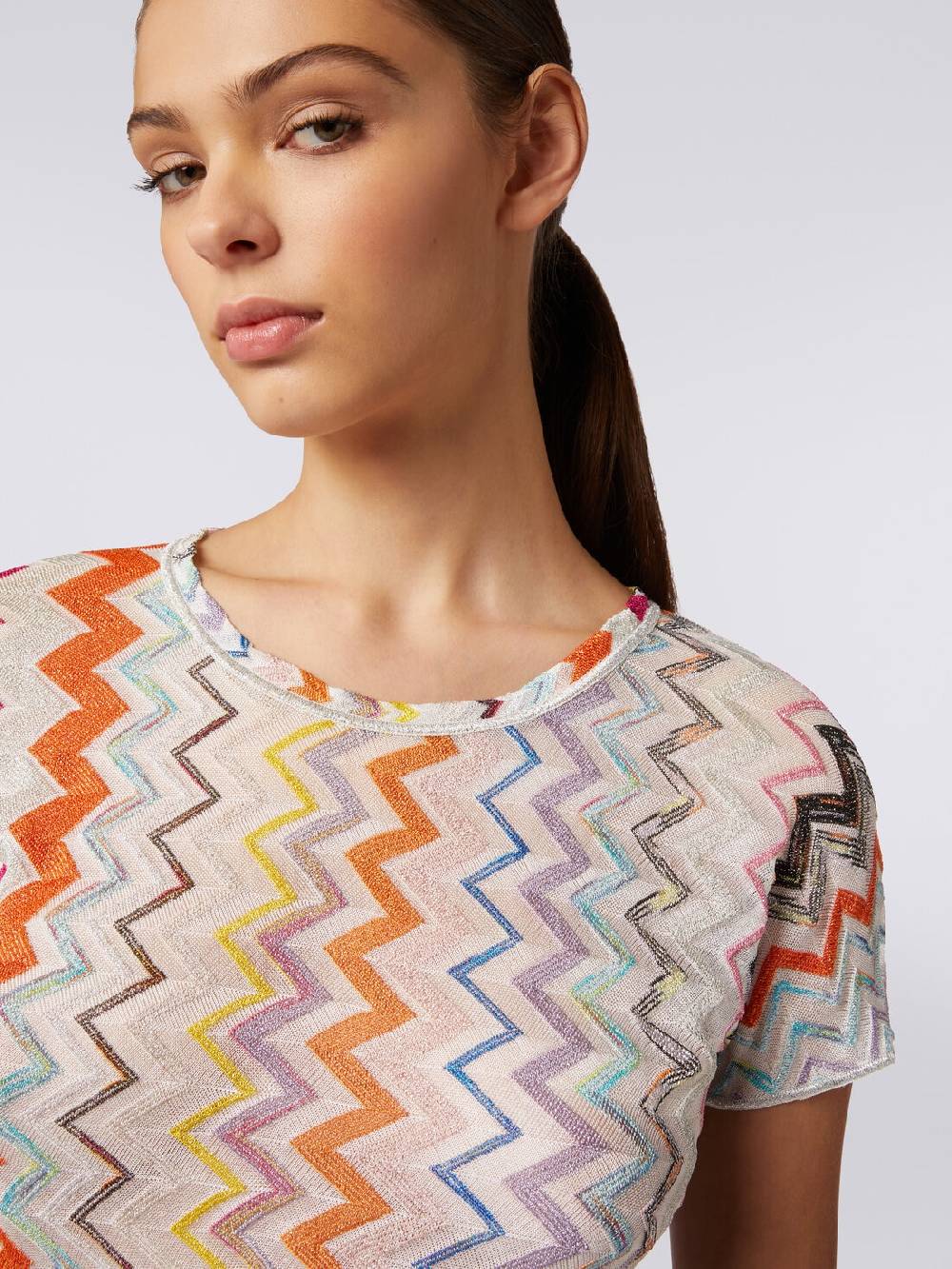 Missoni Crop top in misto viscosa chevron con lurex Discount Store per i nuovi prodotti