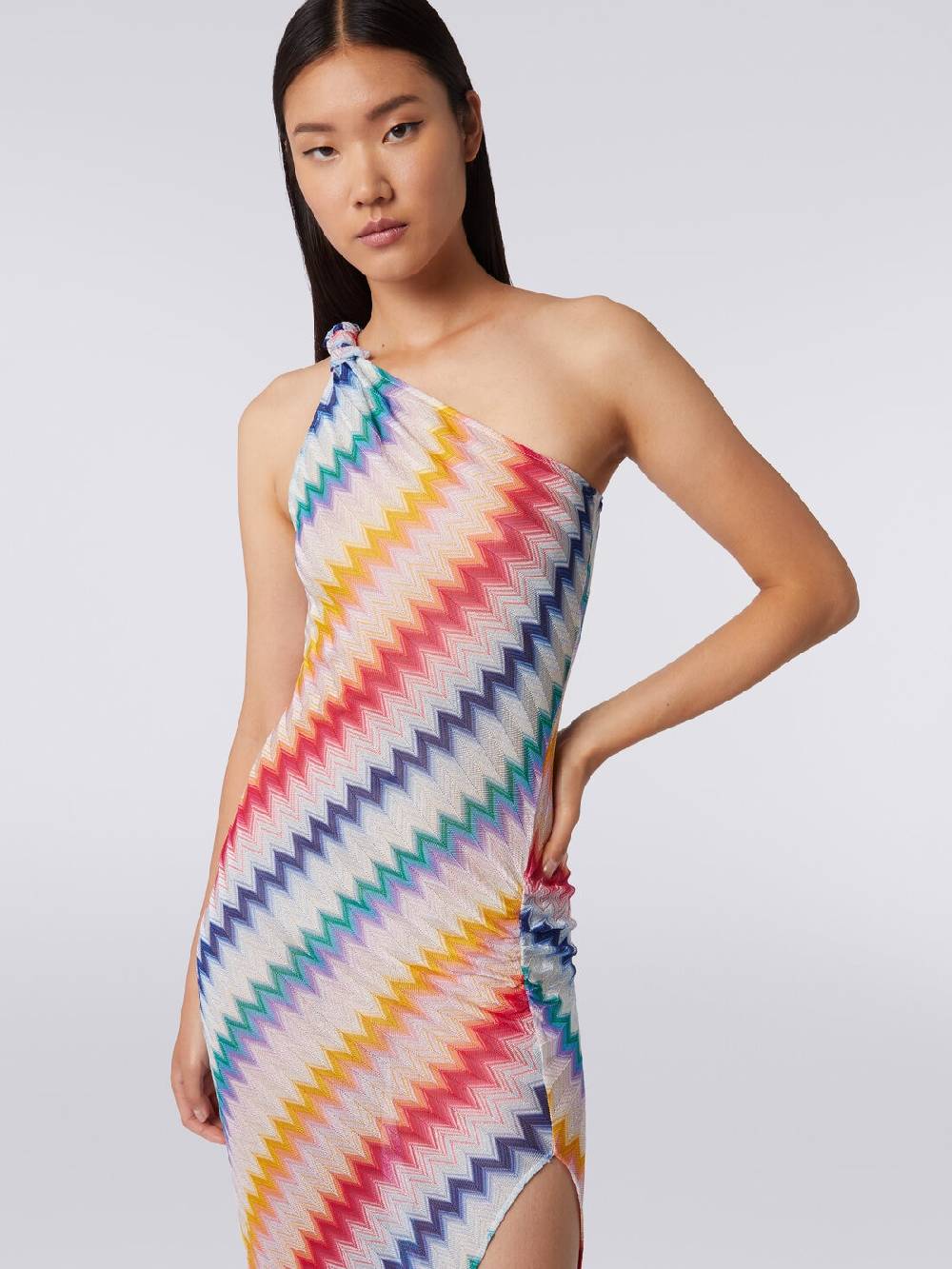 Missoni Copricostume monospalla lungo con stampa zig zag 50% di sconto con spedizione gratuita