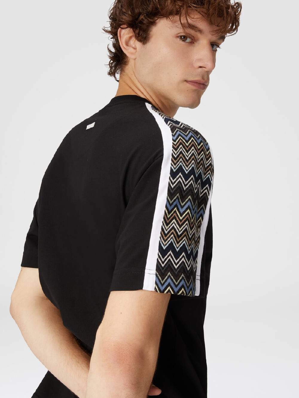 Missoni T-shirt in jersey di cotone con inserti zig zag Trasporto libero internazionale