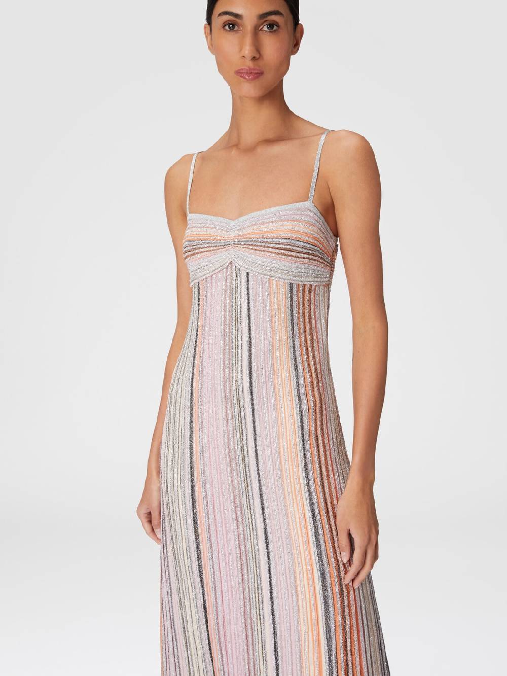 Missoni Abito lungo senza maniche in maglia plissée lamé Duty-free