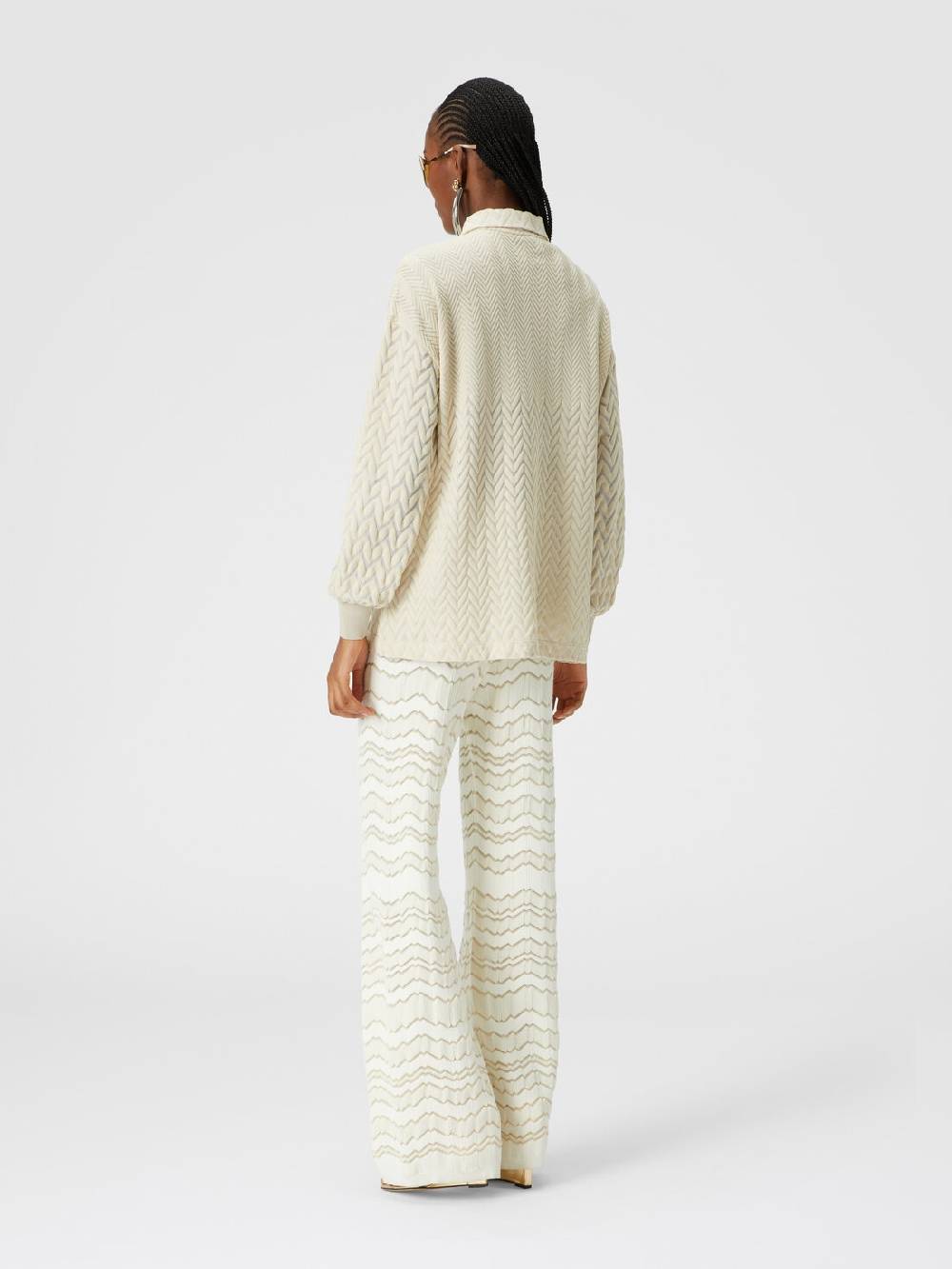 Missoni Pantapalazzo con zig zag tono su tono 2025