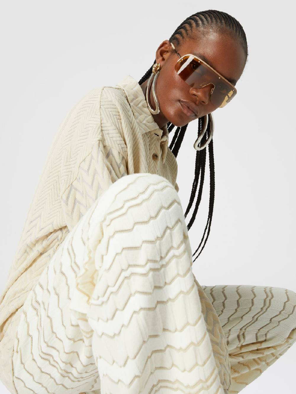 Missoni Pantapalazzo con zig zag tono su tono 2025