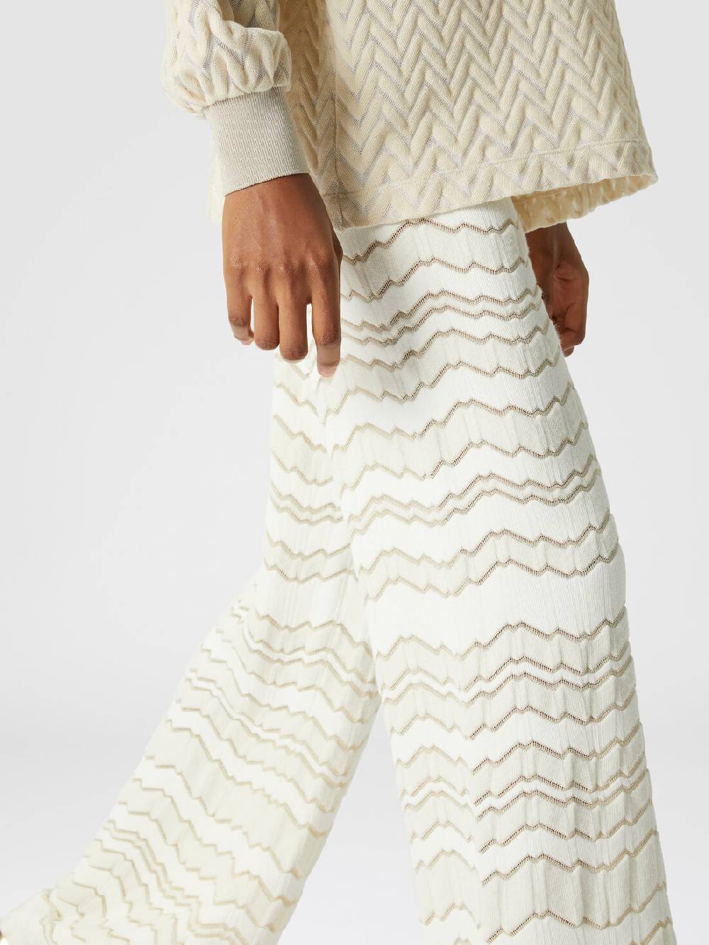 Missoni Pantapalazzo con zig zag tono su tono 2025