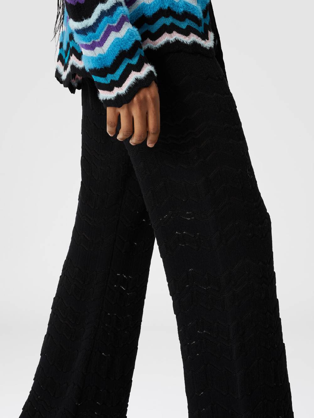 Missoni Pantapalazzo con zig zag tono su tono Italy