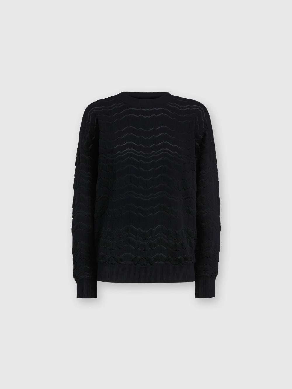 Missoni Pullover girocollo con zig zag tono su tono In Linea