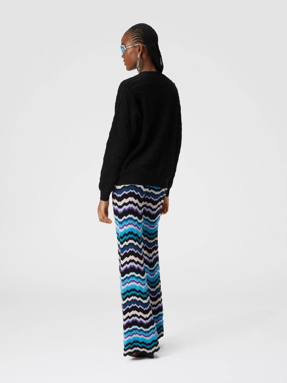 Missoni Pullover girocollo con zig zag tono su tono In Linea