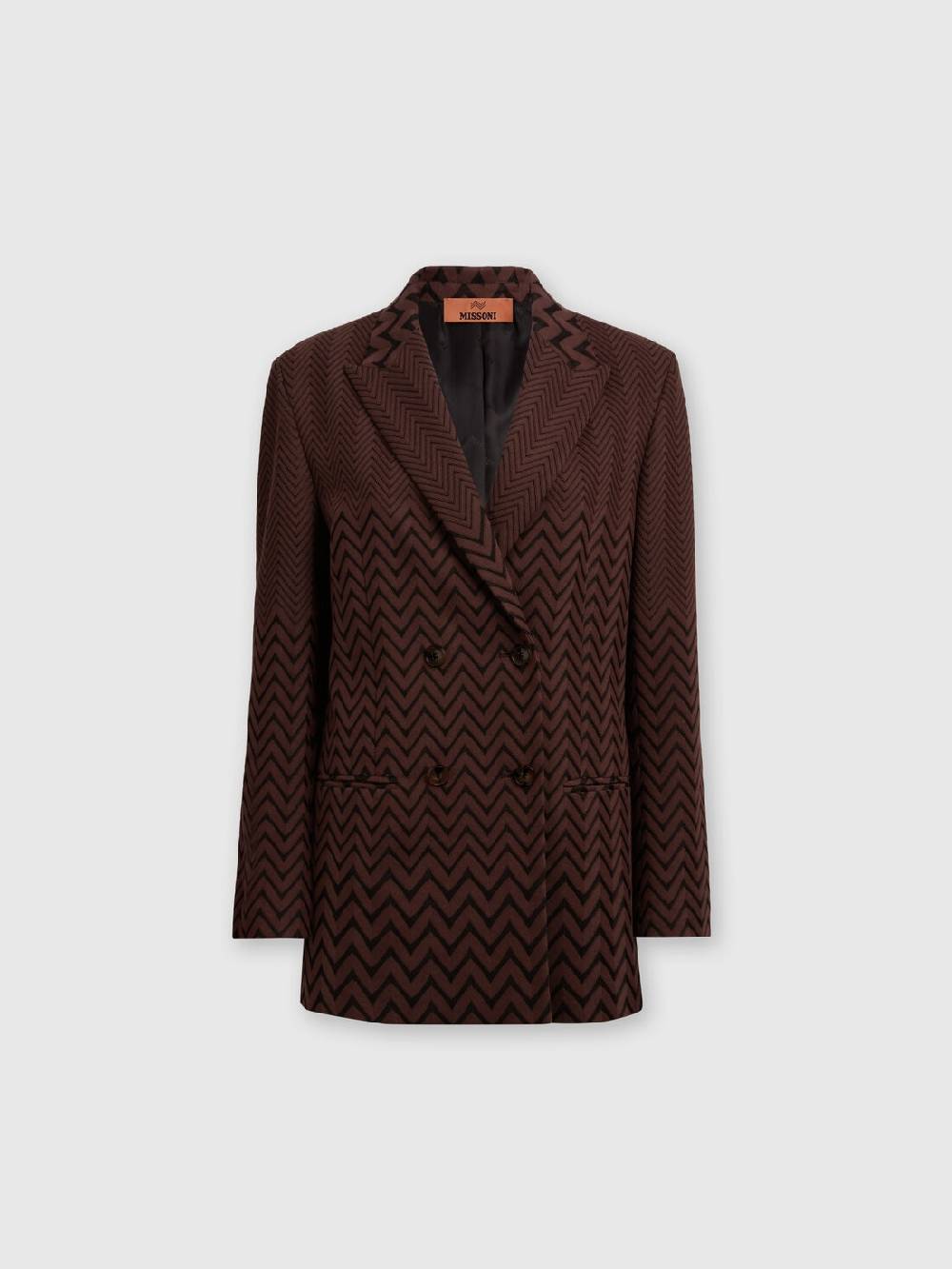 Missoni Blazer doppipetto in cotone e viscosa zig zag Nuovo