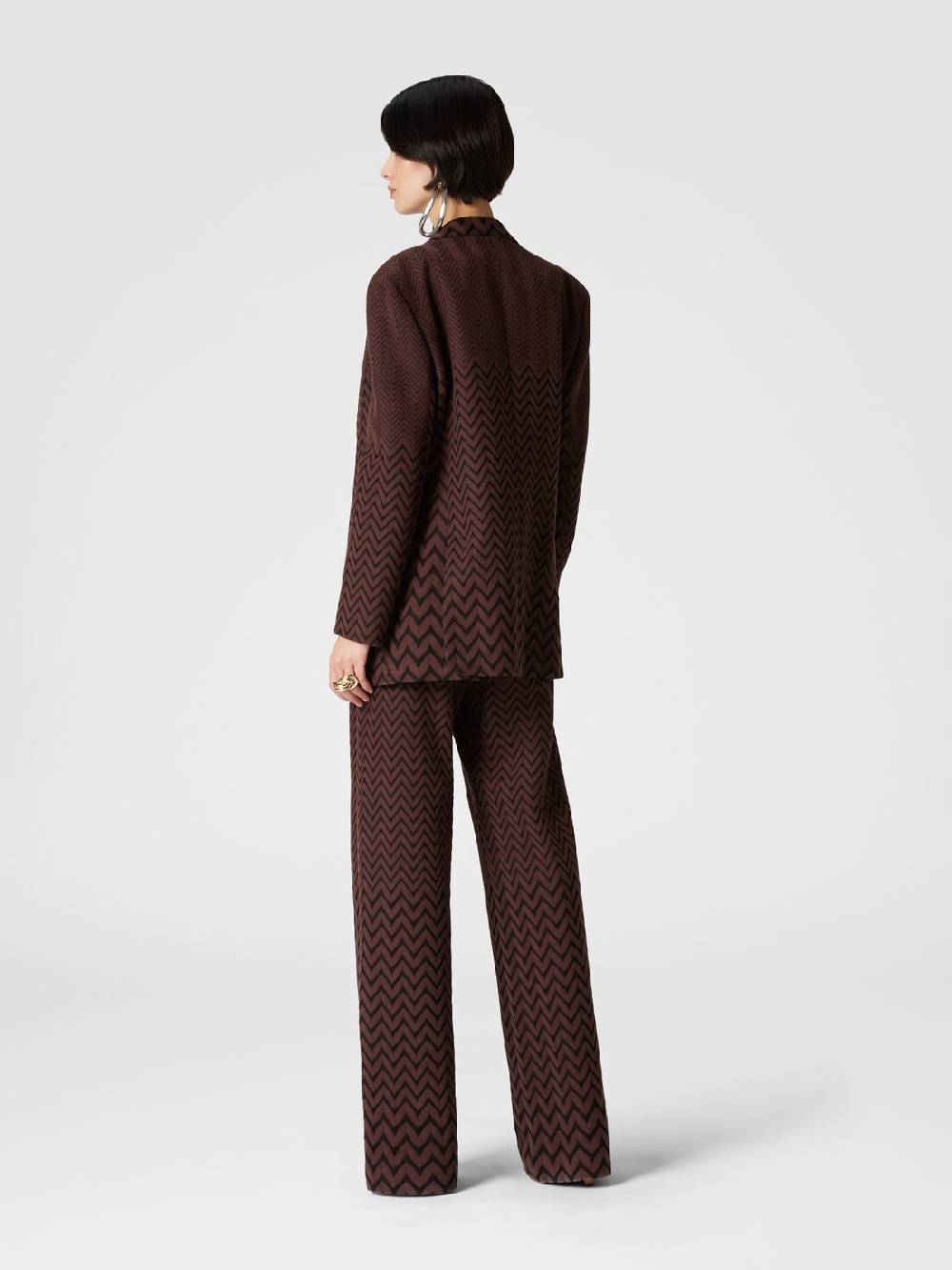 Missoni Blazer doppipetto in cotone e viscosa zig zag Nuovo