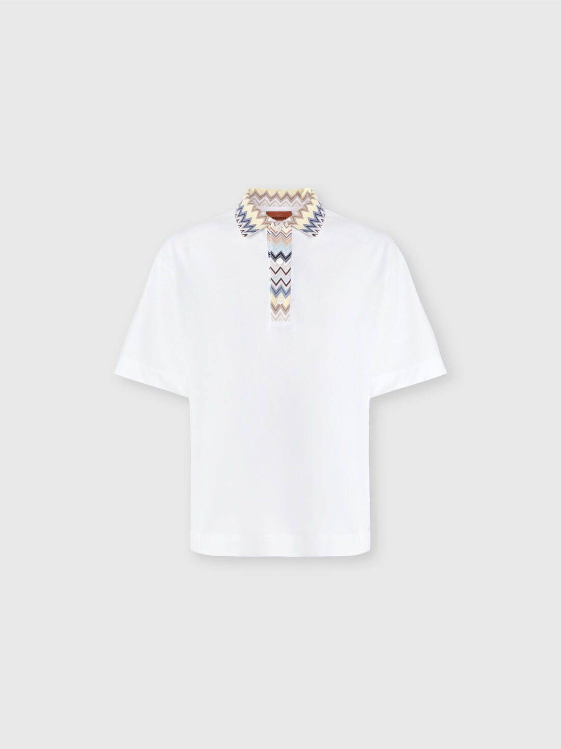 Missoni Polo in jersey di cotone con inserti in maglia chevron Vendita