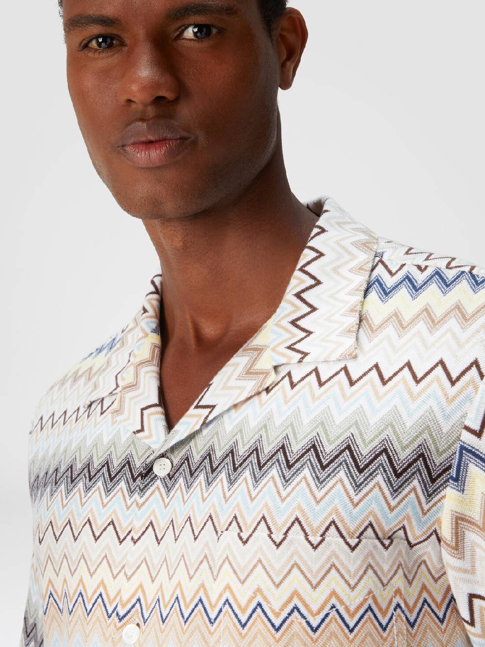 Missoni Camicia taglio bowling in cotone zig zag Promozione