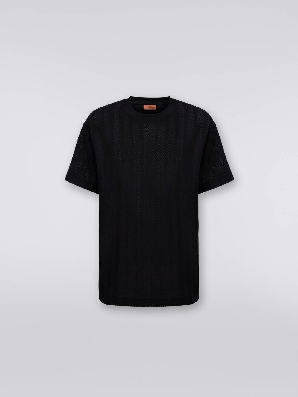 Missoni T-shirt girocollo in cotone e viscosa chevron Pezzi Unici