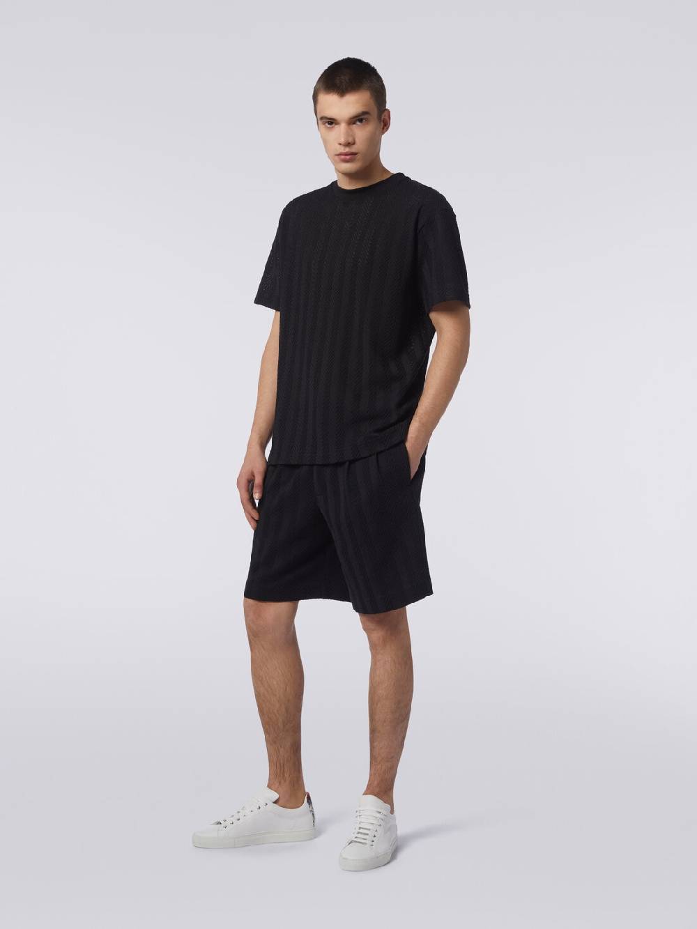Missoni T-shirt girocollo in cotone e viscosa chevron Pezzi Unici