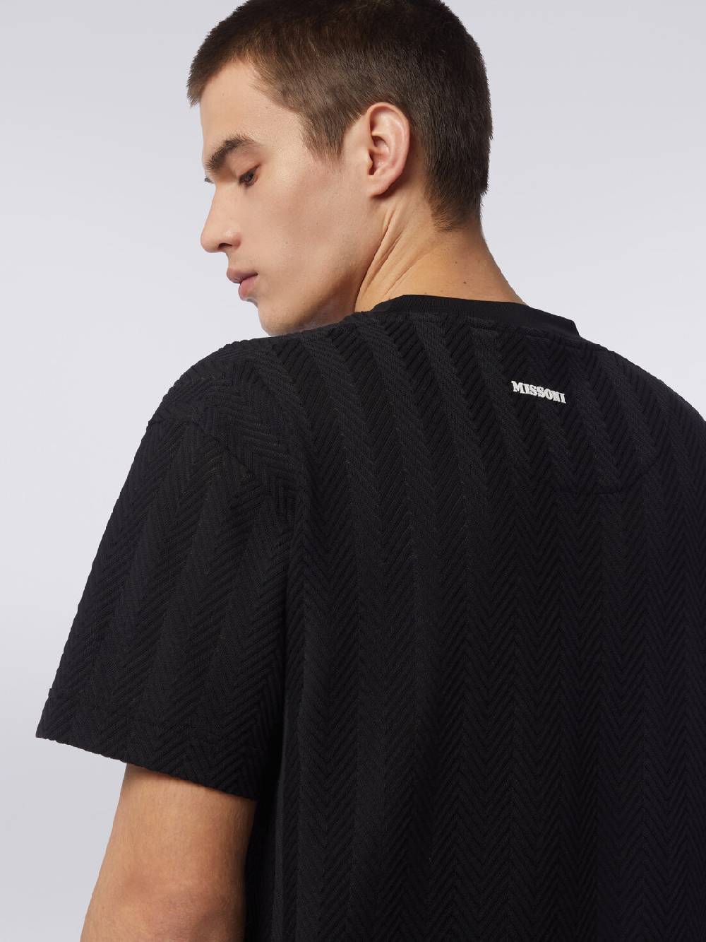 Missoni T-shirt girocollo in cotone e viscosa chevron Pezzi Unici