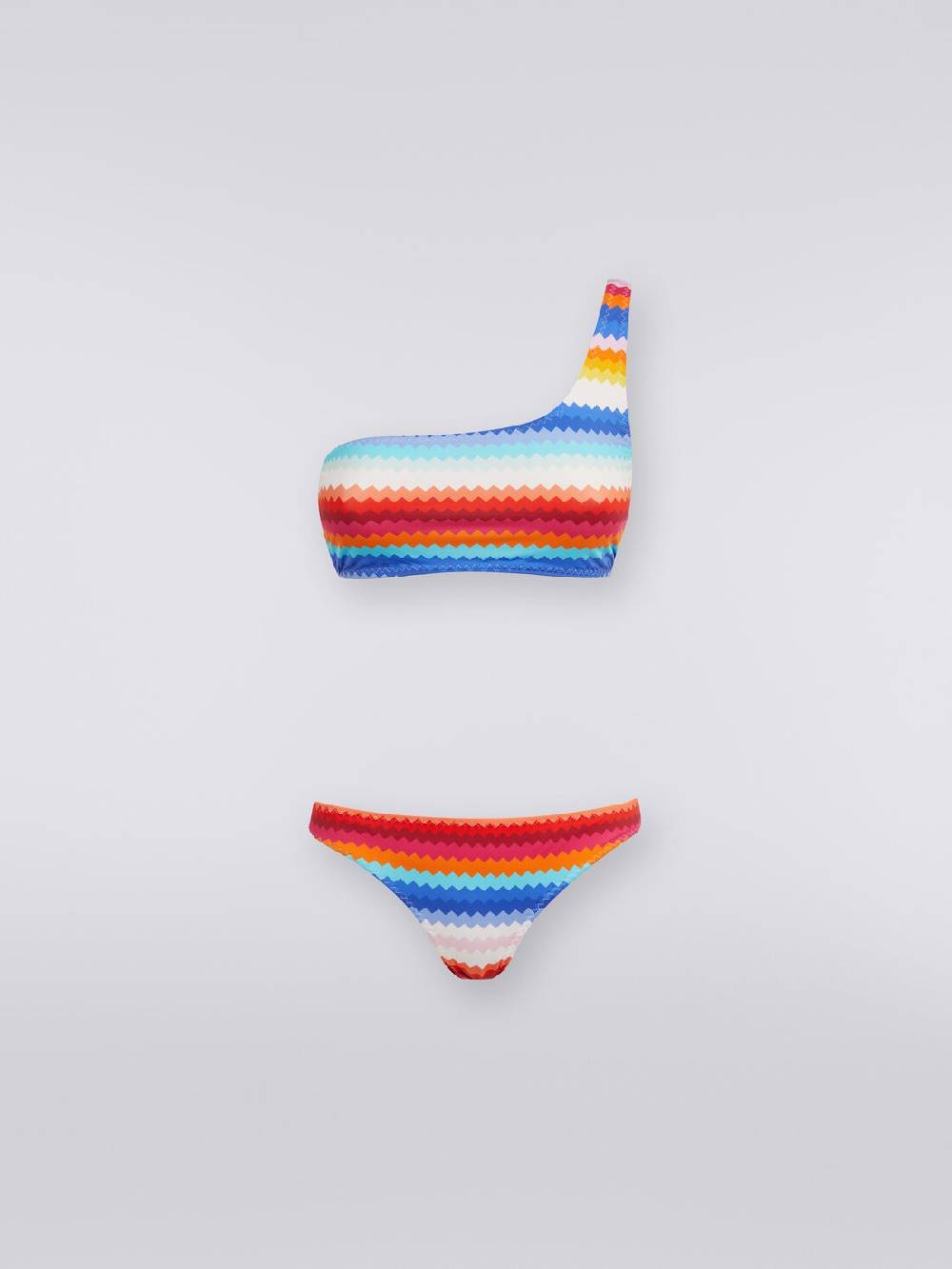 Missoni Bikini monospalla in nylon stretch stampa zig zag Soddisfazione Garantita