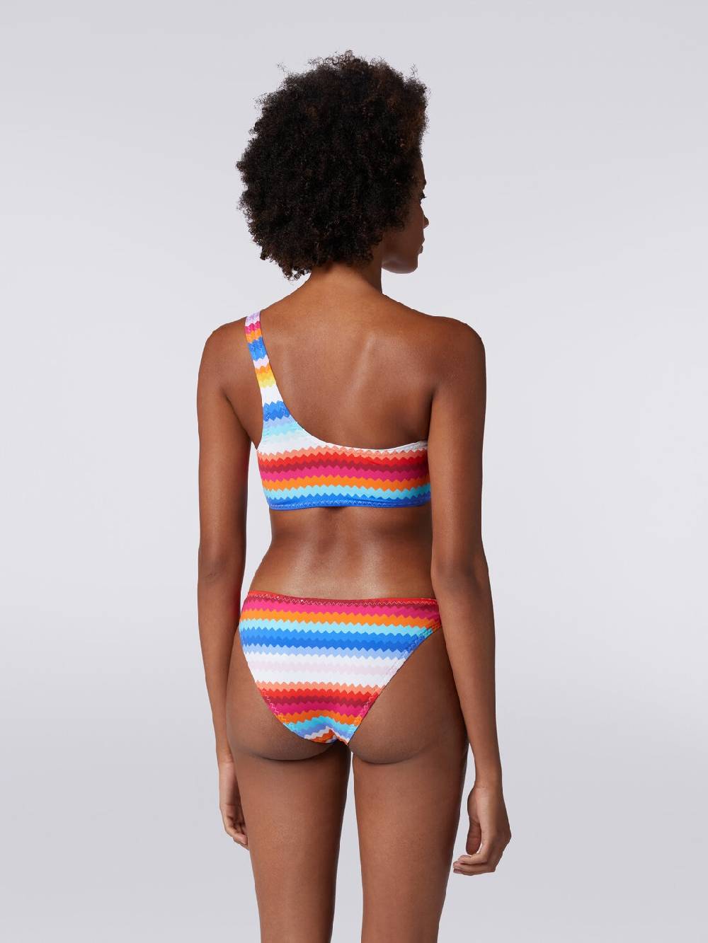 Missoni Bikini monospalla in nylon stretch stampa zig zag Soddisfazione Garantita