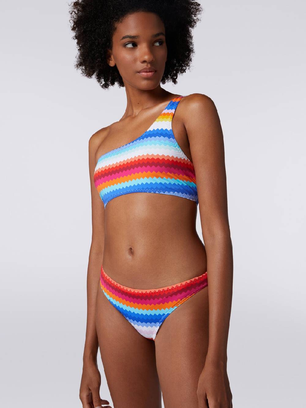 Missoni Bikini monospalla in nylon stretch stampa zig zag Soddisfazione Garantita