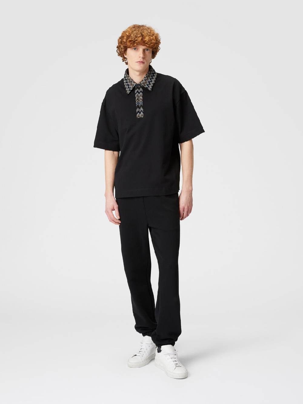 Missoni Polo in jersey di cotone con inserti in maglia chevron Negozi Online