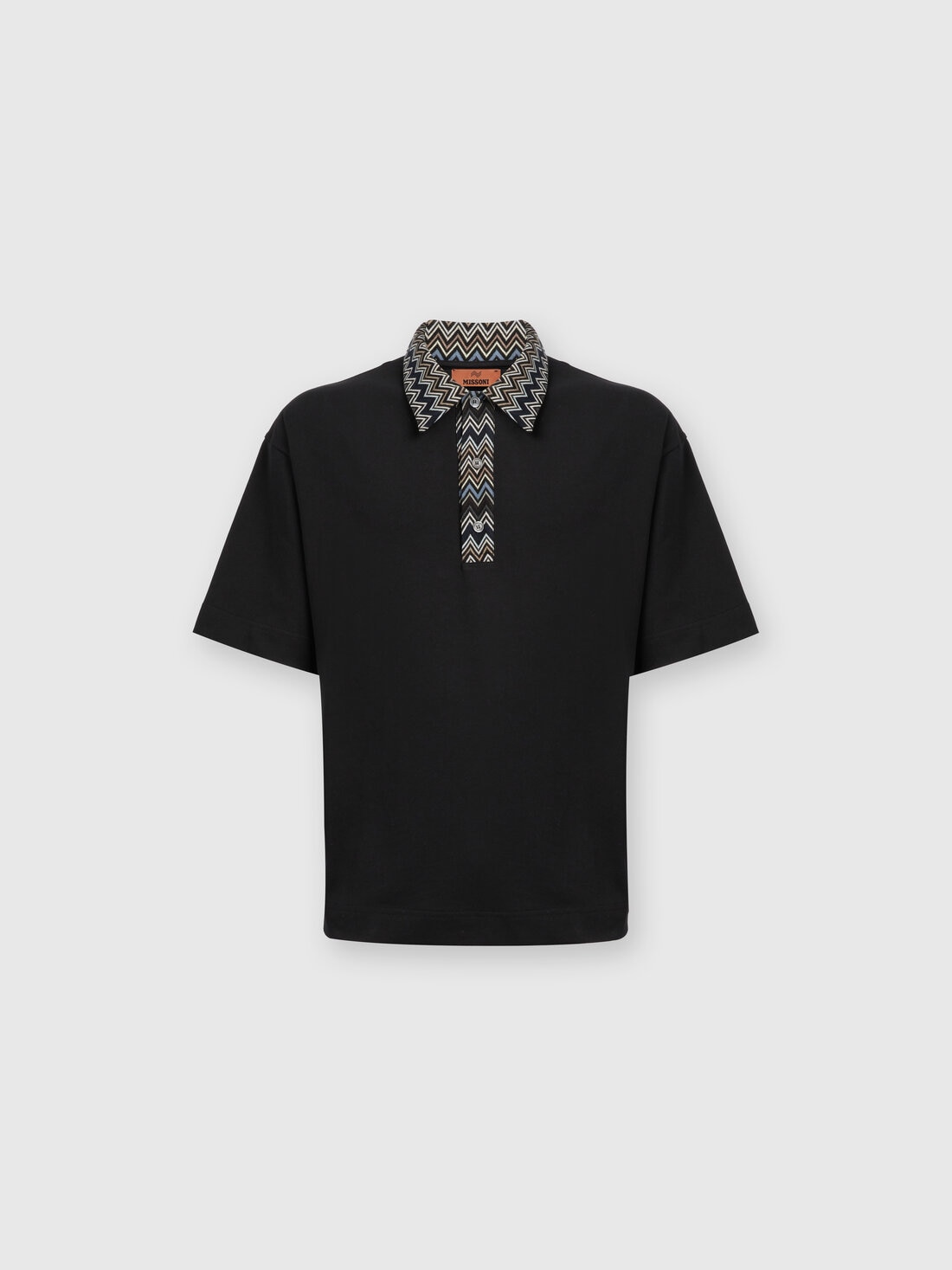 Missoni Polo in jersey di cotone con inserti in maglia chevron Negozi Online