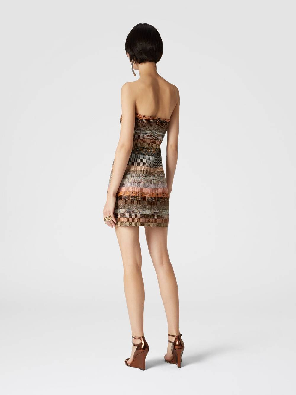 Missoni Mini-abito bustier in viscosa lamé Consegna Veloce