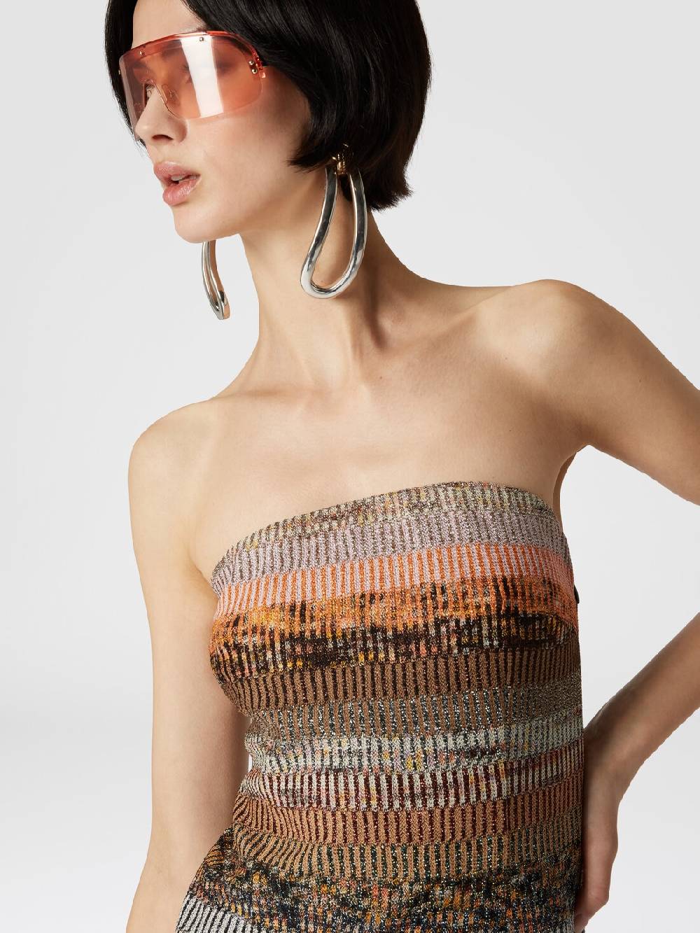 Missoni Mini-abito bustier in viscosa lamé Consegna Veloce
