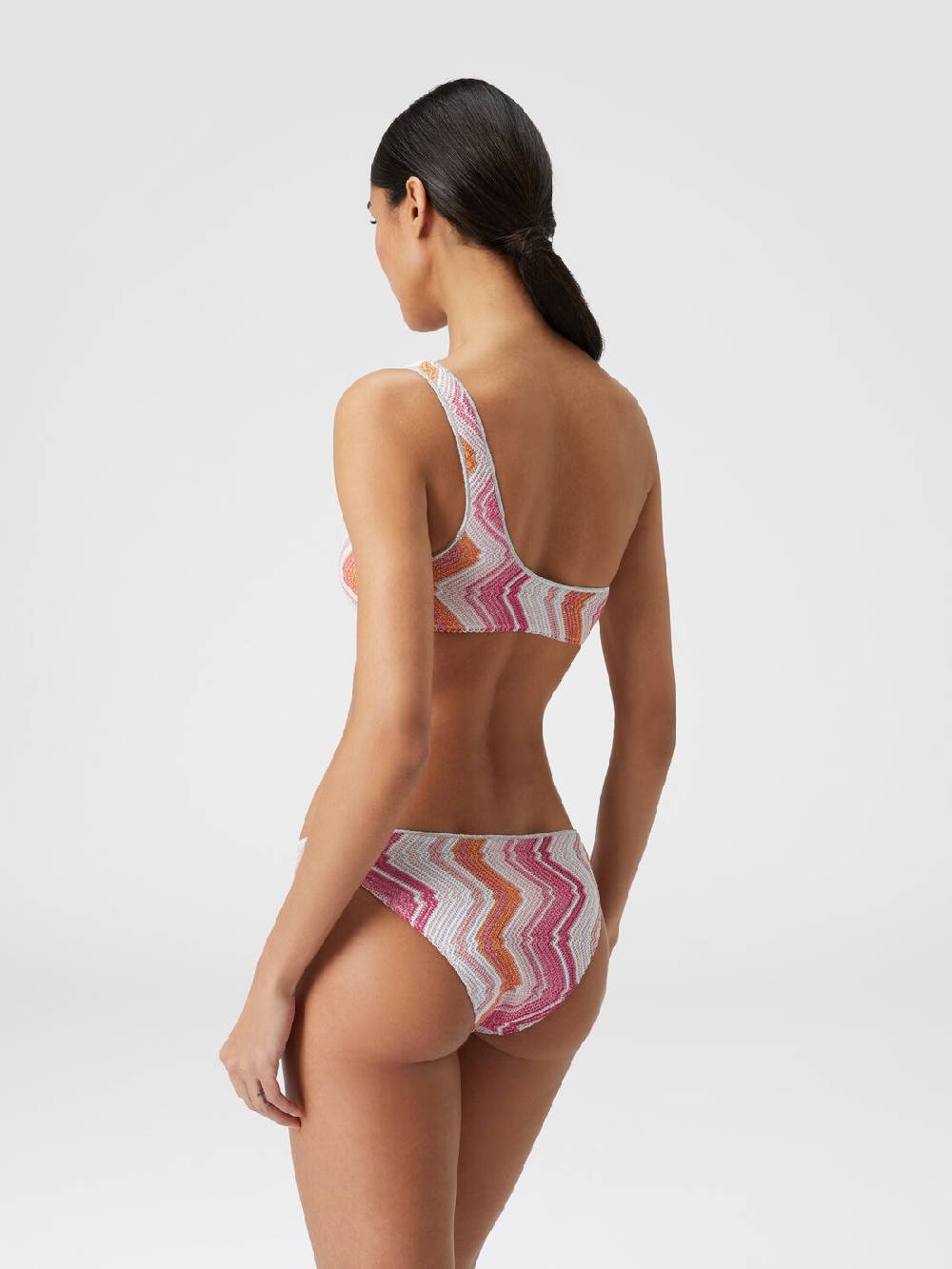 Missoni Bikini monospalla in misto viscosa chevron con lurex Prezzo Ridotto