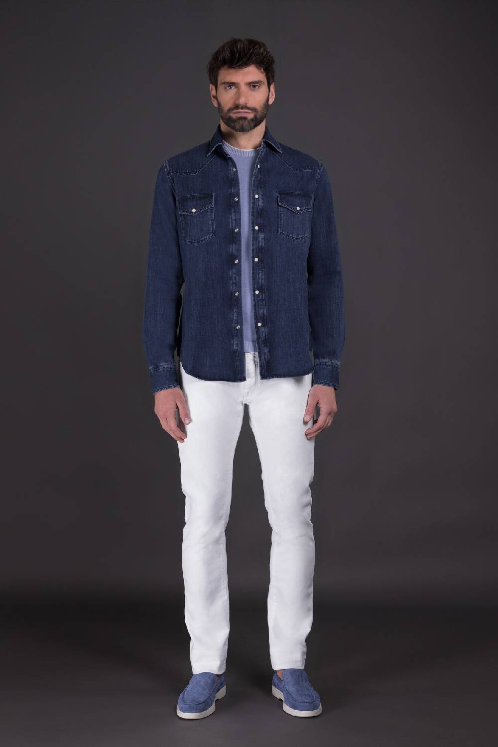 Moorer Camicie LARRIE-32 LIGHT DENIM In Vendita