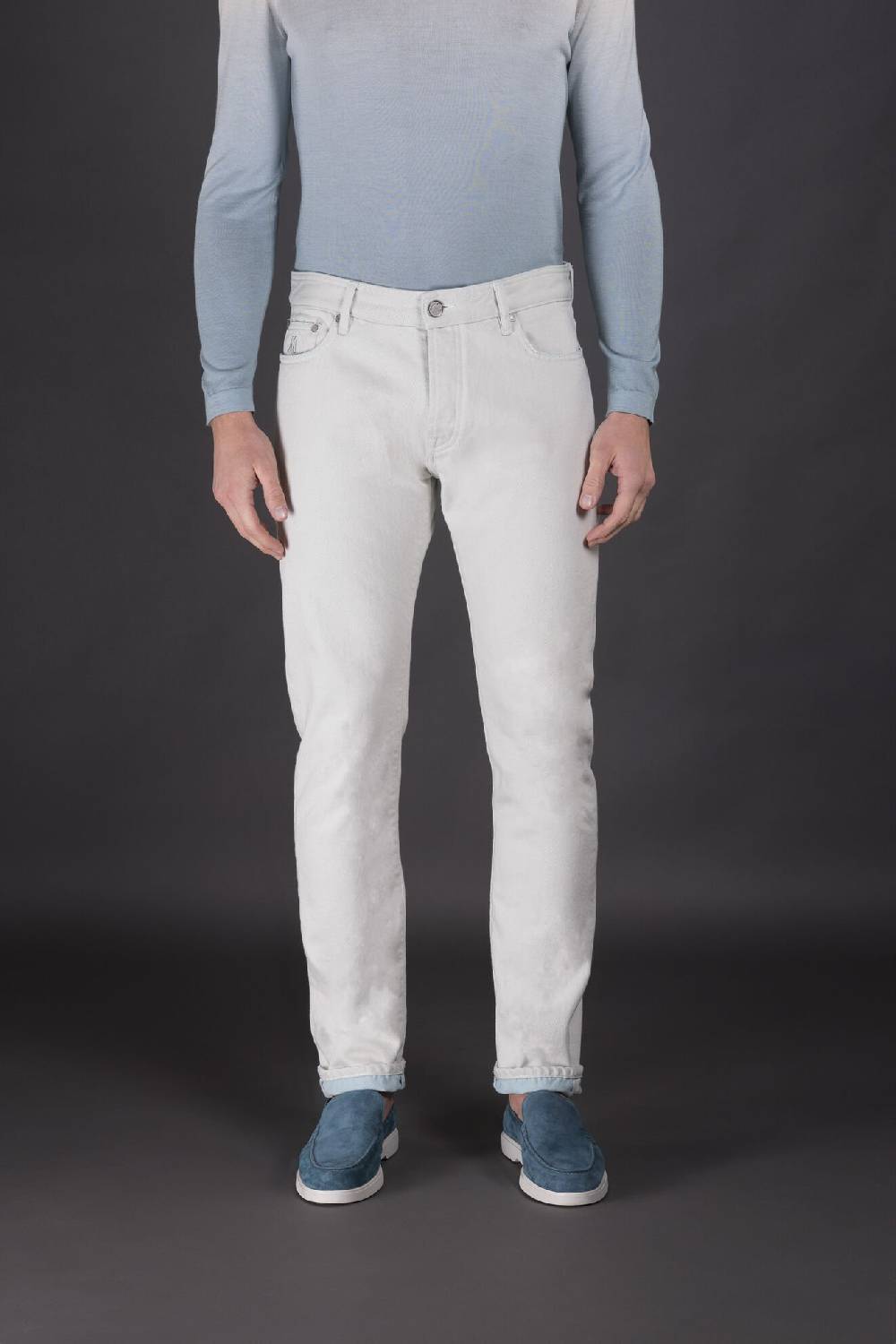 Moorer Pantaloni PAVEL-55 AZZURRO Nuova