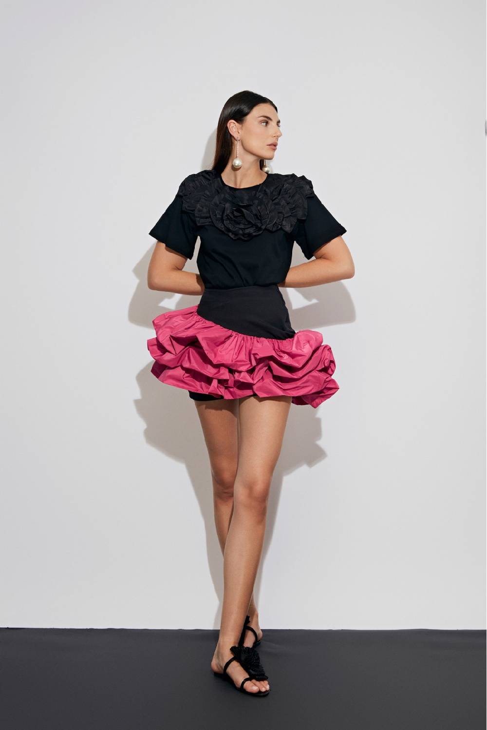 Odì Odì ALATRI010S401 GONNE NERO/FUCSIA Spedizione Gratuita
