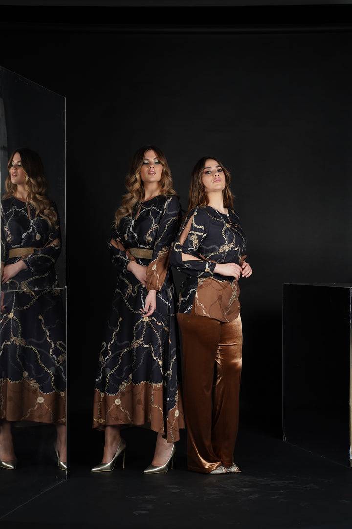Oltre Tempo Pantalone ampio in vellutino Vendita Economica
