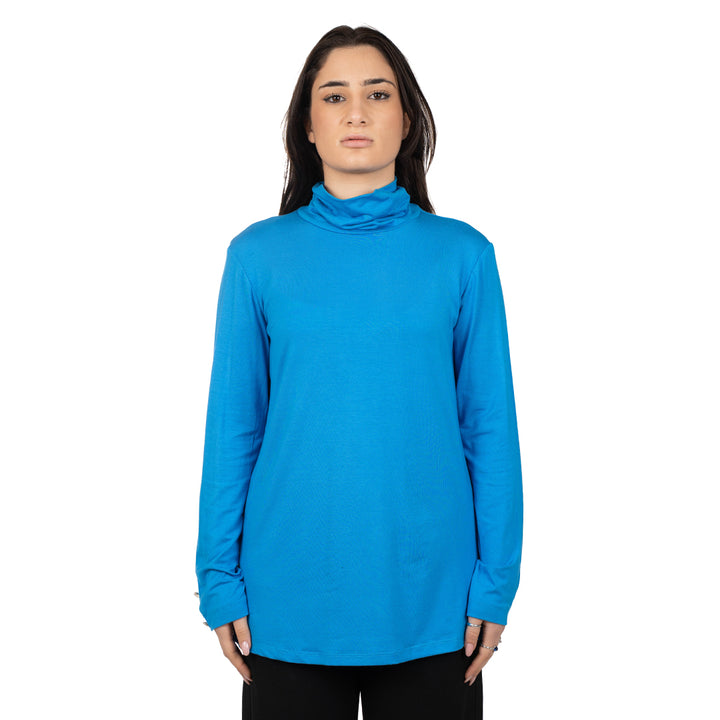 Oltre Tempo Maglia viscosa con collo anello e bottoncini su maniche 2025