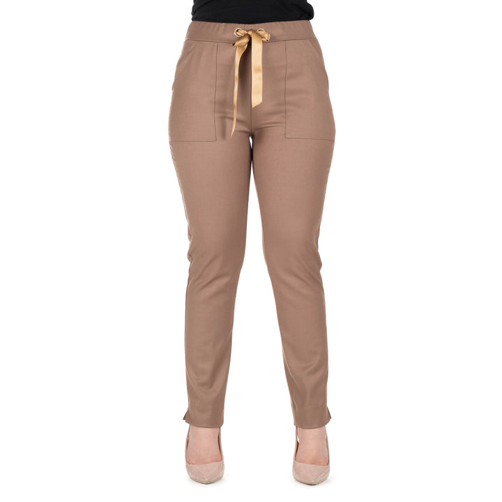Oltre Tempo Pantalone con occhielli strass e laccio raso Vendita Economica